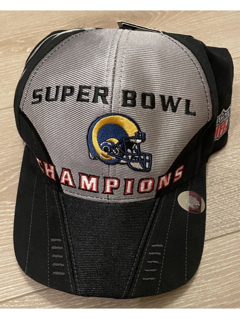 NWT Vtg St Louis Rams Puma 2000 Superbowl Champs Hook Loop Hat Los Angeles Cap